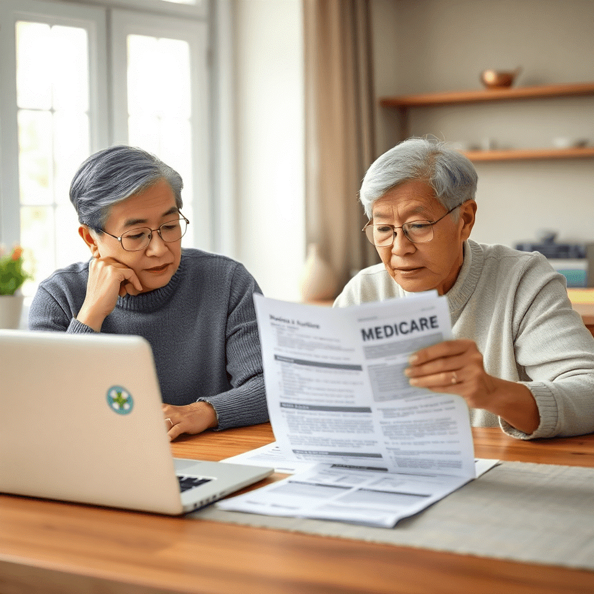 Couple sitting at desk with computer