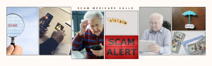 photo of elderly people with scam images medicare calls
